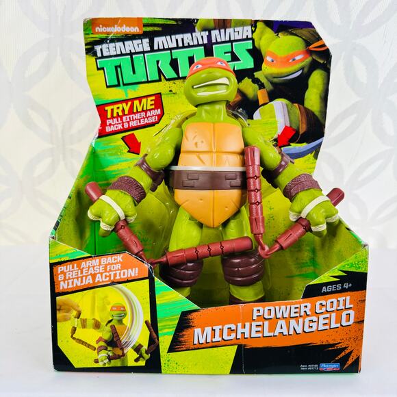 Playmates Nickelodeon Teenage Mutant Ninja TMNT Turtle Power Coil Michaelangelo - Picture 3 of 5